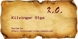 Kilvinger Olga névjegykártya